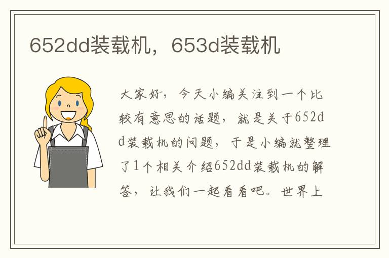 652dd装载机，653d装载机