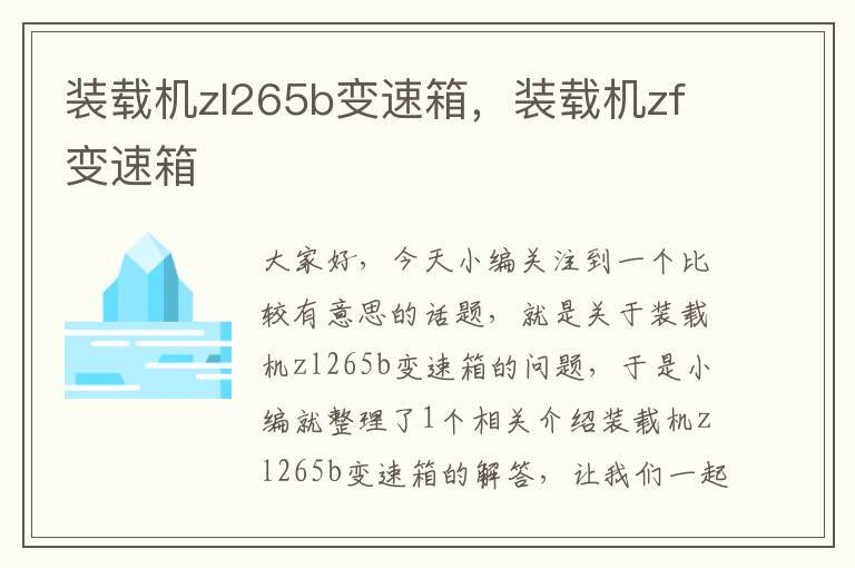 装载机zl265b变速箱，装载机zf变速箱