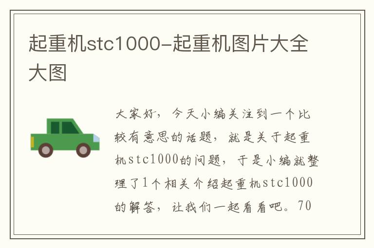 起重机stc1000-起重机图片大全大图