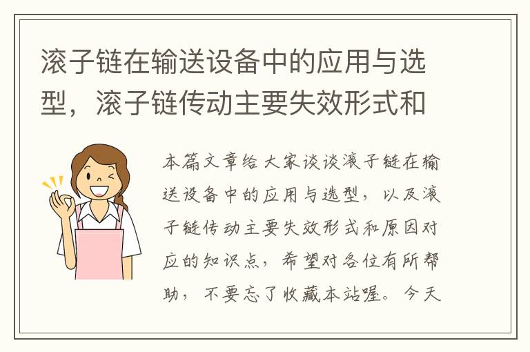 滚子链在输送设备中的应用与选型，滚子链传动主要失效形式和原因