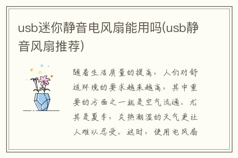 usb迷你静音电风扇能用吗(usb静音风扇推荐)