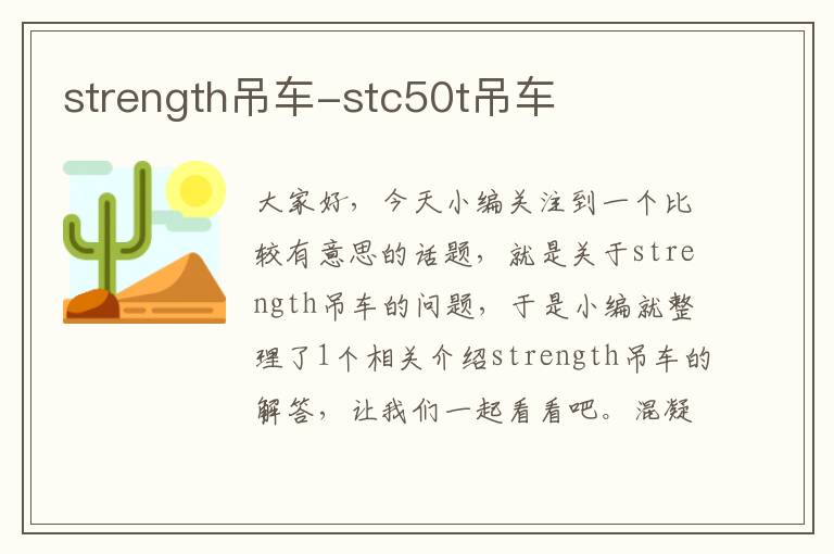 strength吊车-stc50t吊车