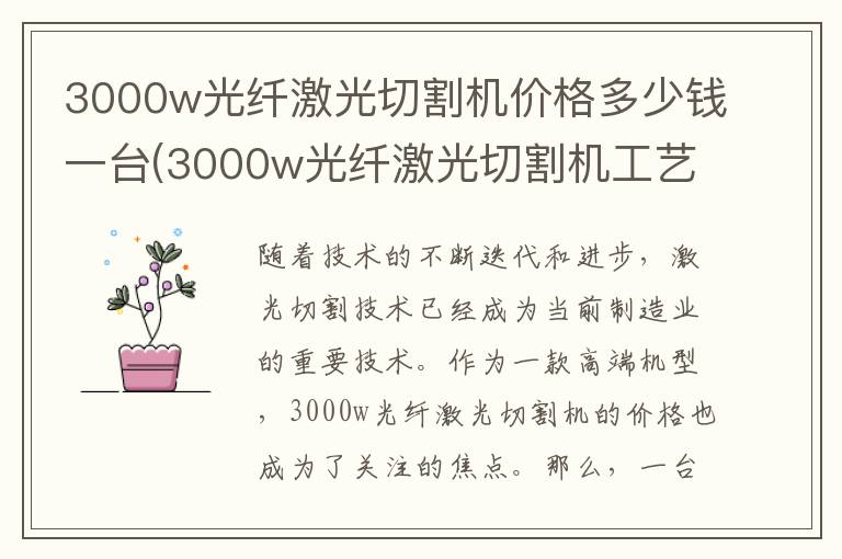 3000w光纤激光切割机价格多少钱一台(3000w光纤激光切割机工艺参数)