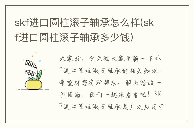 skf进口圆柱滚子轴承怎么样(skf进口圆柱滚子轴承多少钱)