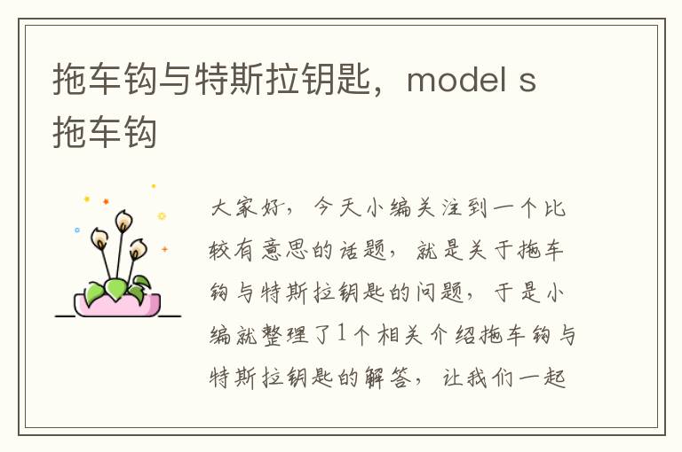 拖车钩与特斯拉钥匙，model s 拖车钩